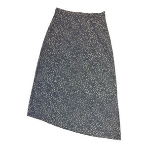 Vintage Blue Floral Midi Skirt